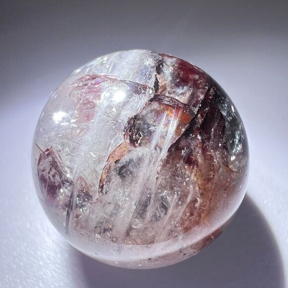 Fire Quartz Crystal Marble Sphere (3) - Picture 9 of 13
